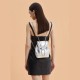 Shoulder Bag, Women's Oil Wax Leather Chain Backpack, Silver Backpack